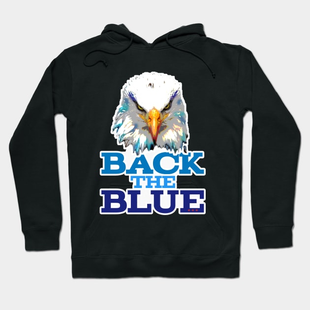 Back the blue eagle Hoodie by Coron na na 